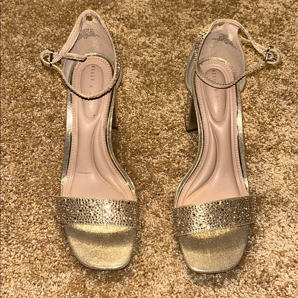 Kelly & Katie Gold Rhinestone Heel - Picture 2 of 7